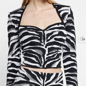 Express Zebra Print Long Sleeve Top size large